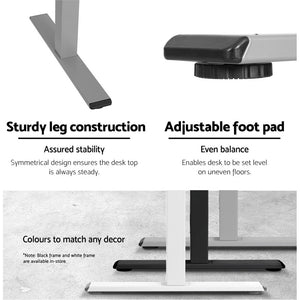 Sit Stand Motorized Height Adjustable Desk Frame | Grey | Standing Desk