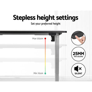 Artiss Electric Standing Desk Motorised Sit Stand Desks Table Grey Black 140cm