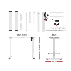 Sit Stand Motorized Height Adjustable Desk Frame | White | Standing Desk