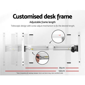 Sit Stand Motorized Height Adjustable Desk Frame | White | Standing Desk