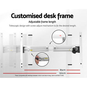 Artiss Electric Standing Desk Motorised Adjustable Sit Stand Desks White Walnut