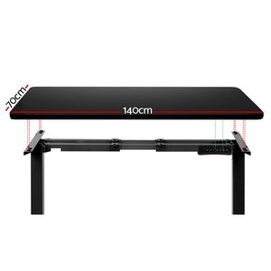 Electric Adjustable Standing Desk | Black | 140cm