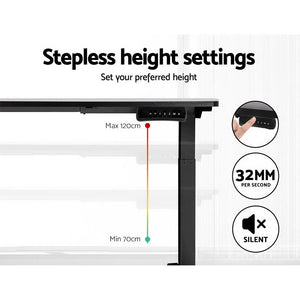 Electric Adjustable Standing Desk | Black | 140cm