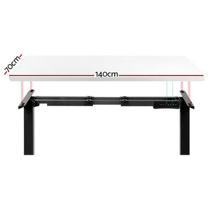 Electric Adjustable Standing Desk | Black White | 140cm