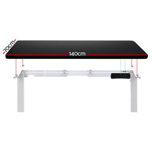 Electric Adjustable Standing Desk | White Black | 140cm