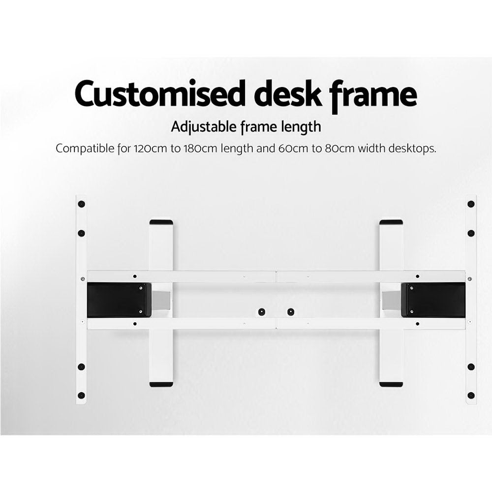 Electric Adjustable Standing Desk | White Black | 140cm