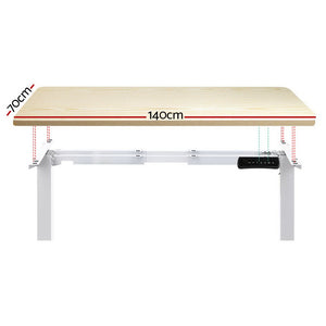 Electric Adjustable Standing Desk | White Oak | 140cm