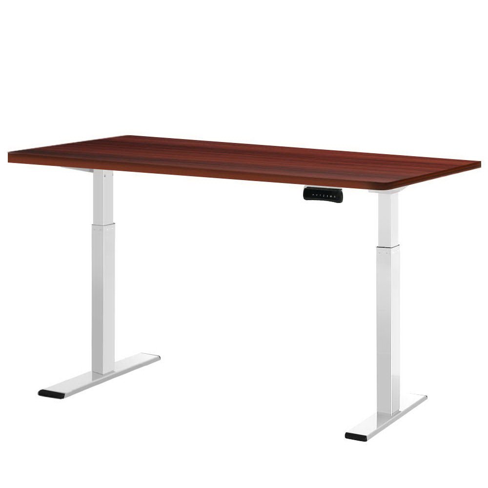 Standing Desk Electric Height Adjustable Sit Stand Desks | White Walnut