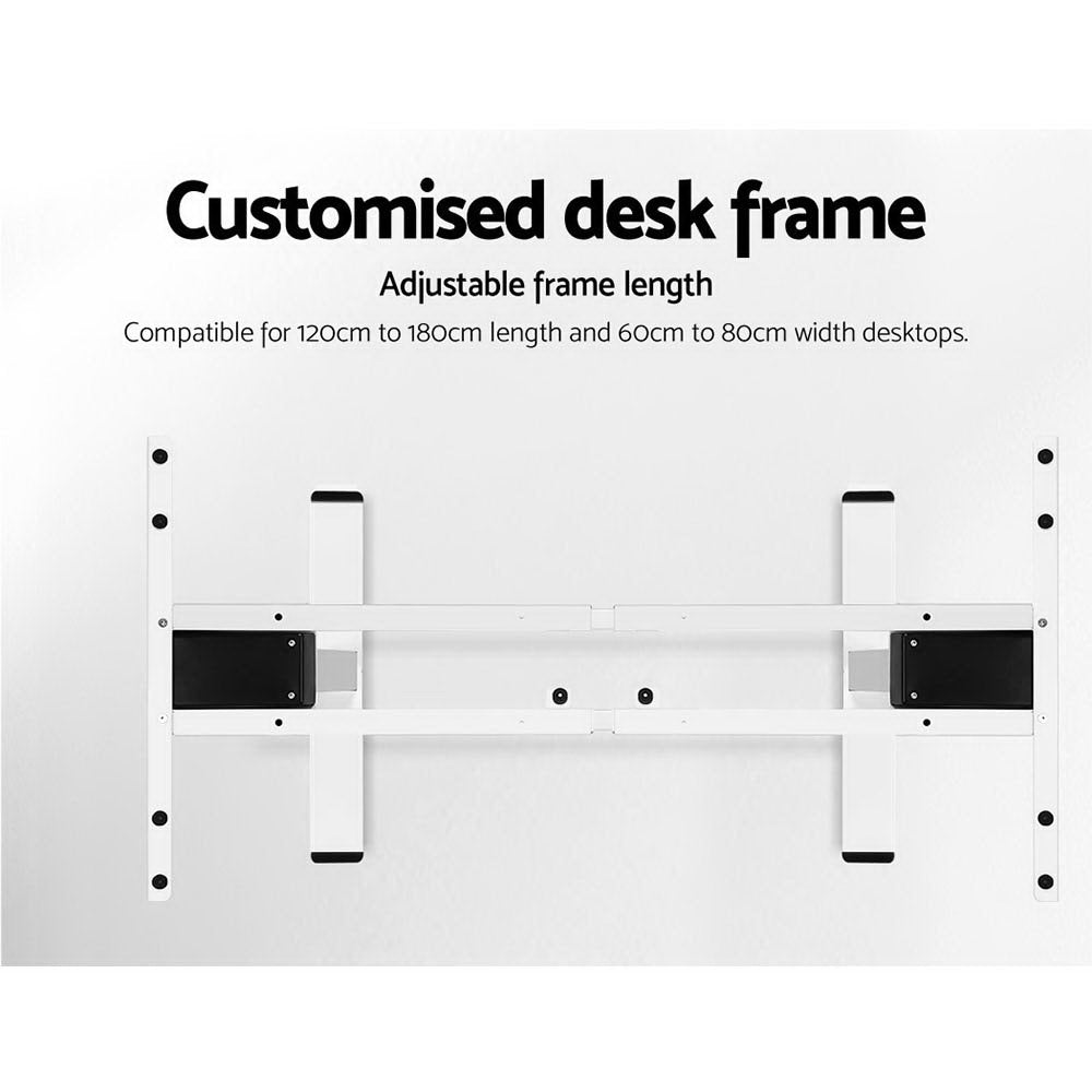 Standing Desk Electric Height Adjustable Sit Stand Desks Table | White