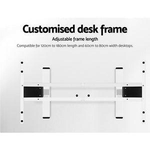 Standing Desk Electric Height Adjustable Sit Stand Desks Table | White