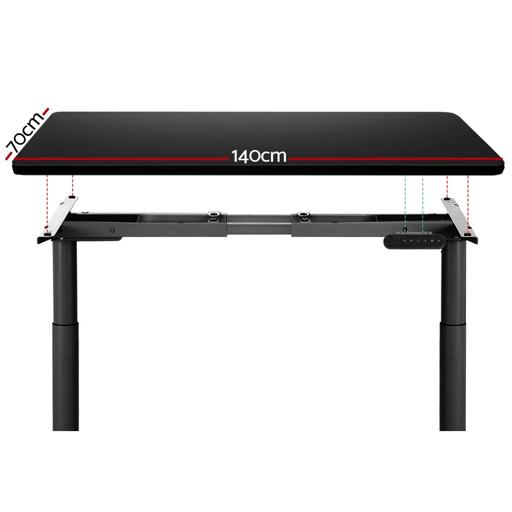 Black Electric Standing Desk - 140cm