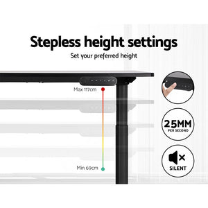 Black Electric Standing Desk - 140cm