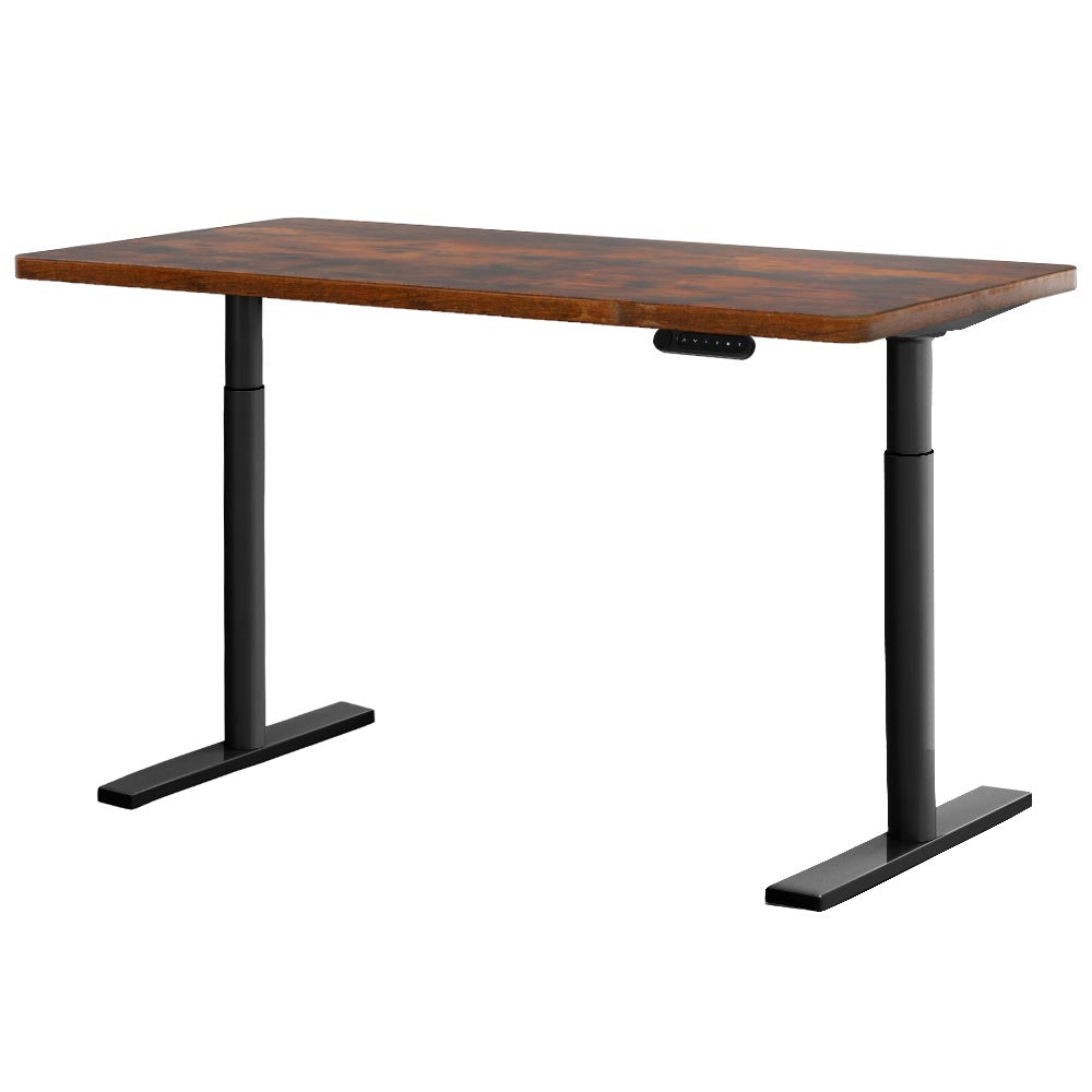 Black/Brown Electric Adjustable Standing Desk - 140cm