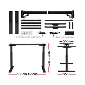 Motorized Adjustable Standing Desk - Black Walnut