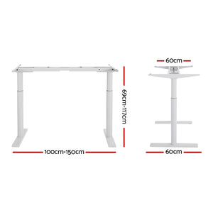 Artiss Motorized Standing Desk Frame - Dual Motor (White) | Ergonomic Workstation