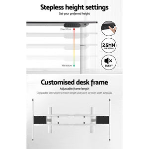 Artiss Motorized Standing Desk Frame - Dual Motor (White) | Ergonomic Workstation