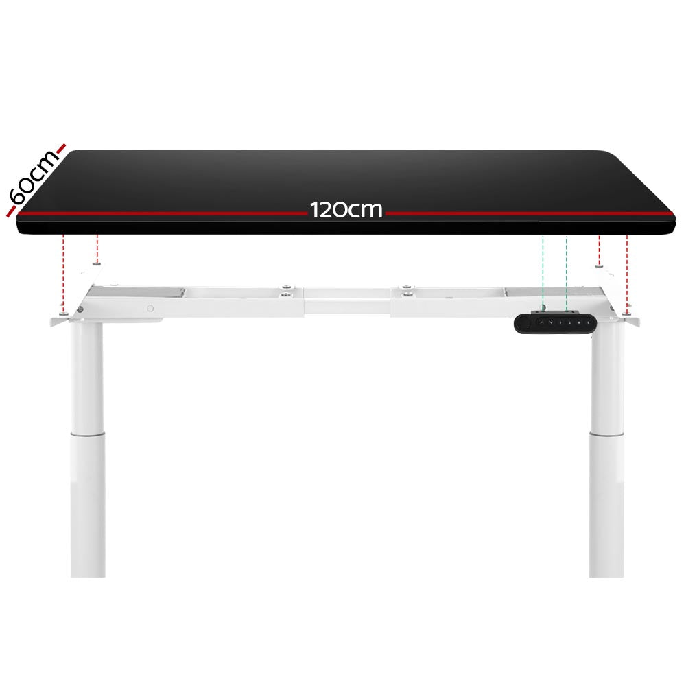 Electric Standing Desk - Height Adjustable - White Black