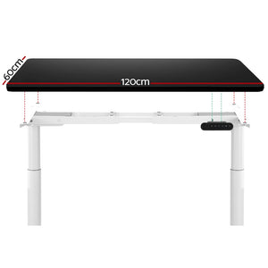 Electric Standing Desk - Height Adjustable - White Black