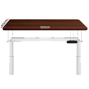 Electric Standing Desk - Height Adjustable - White Walnut