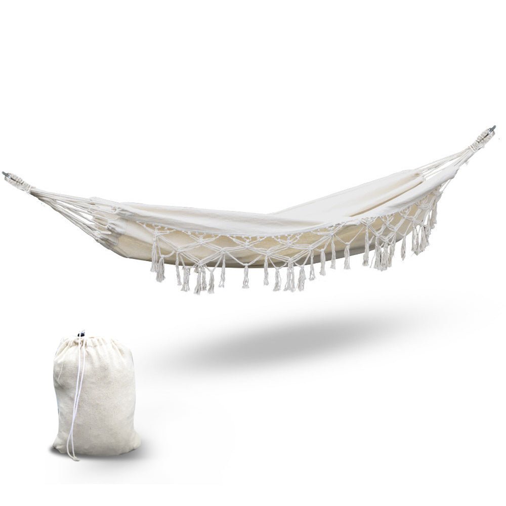 Cream Hammock With Tassels - Single