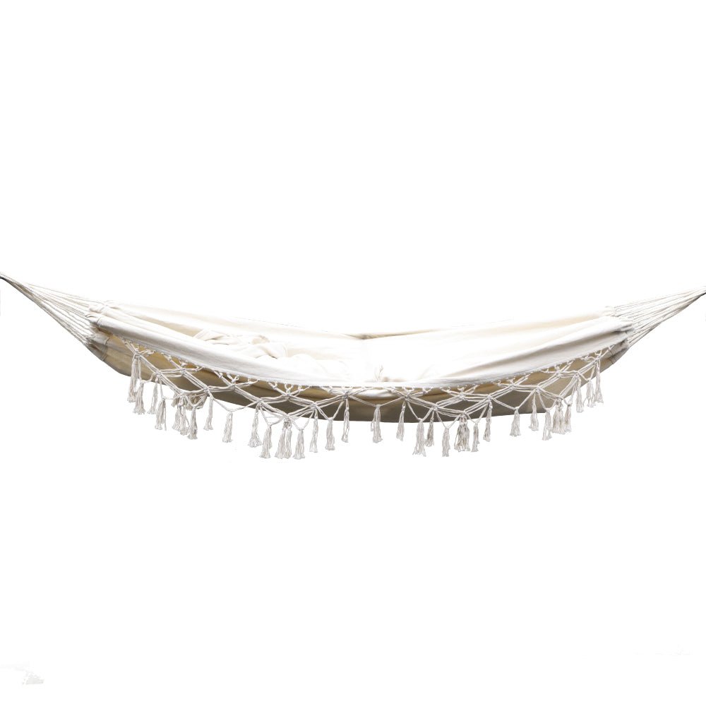 Cream Hammock With Tassels - Single