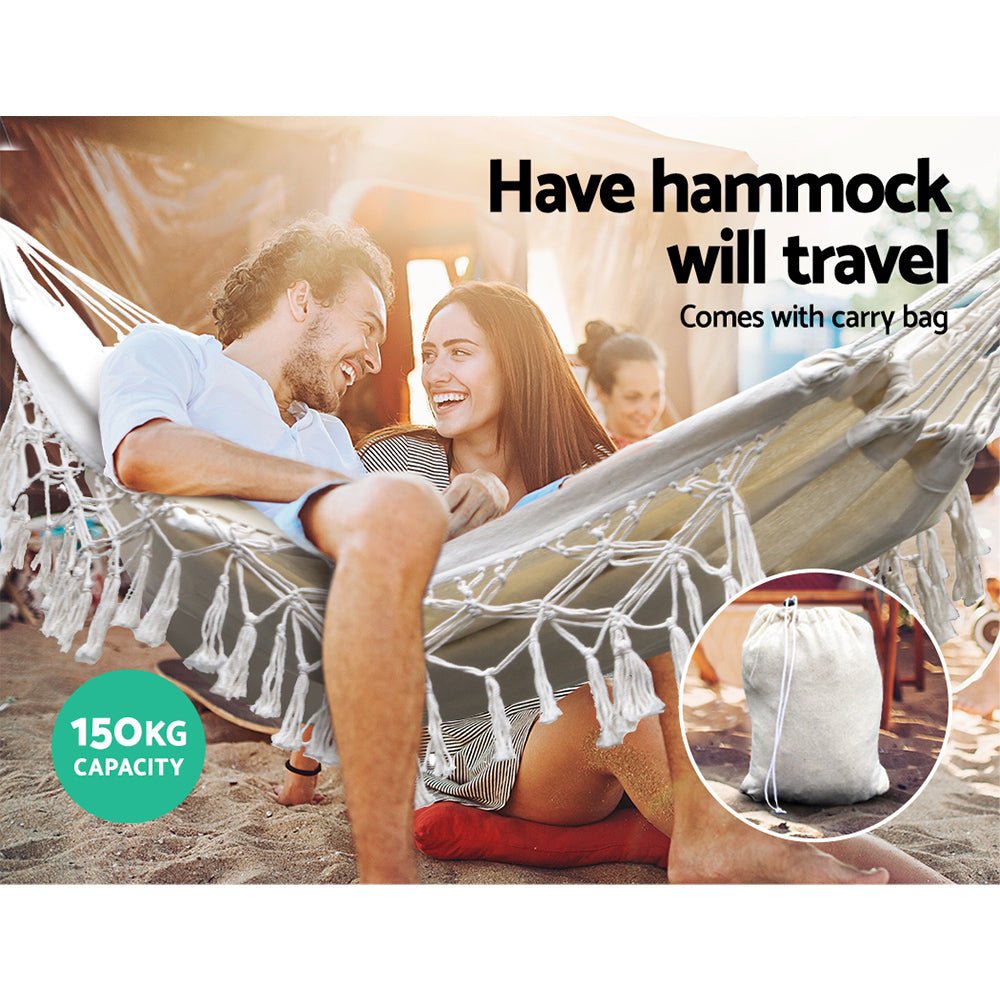 Cream Hammock With Tassels - Single