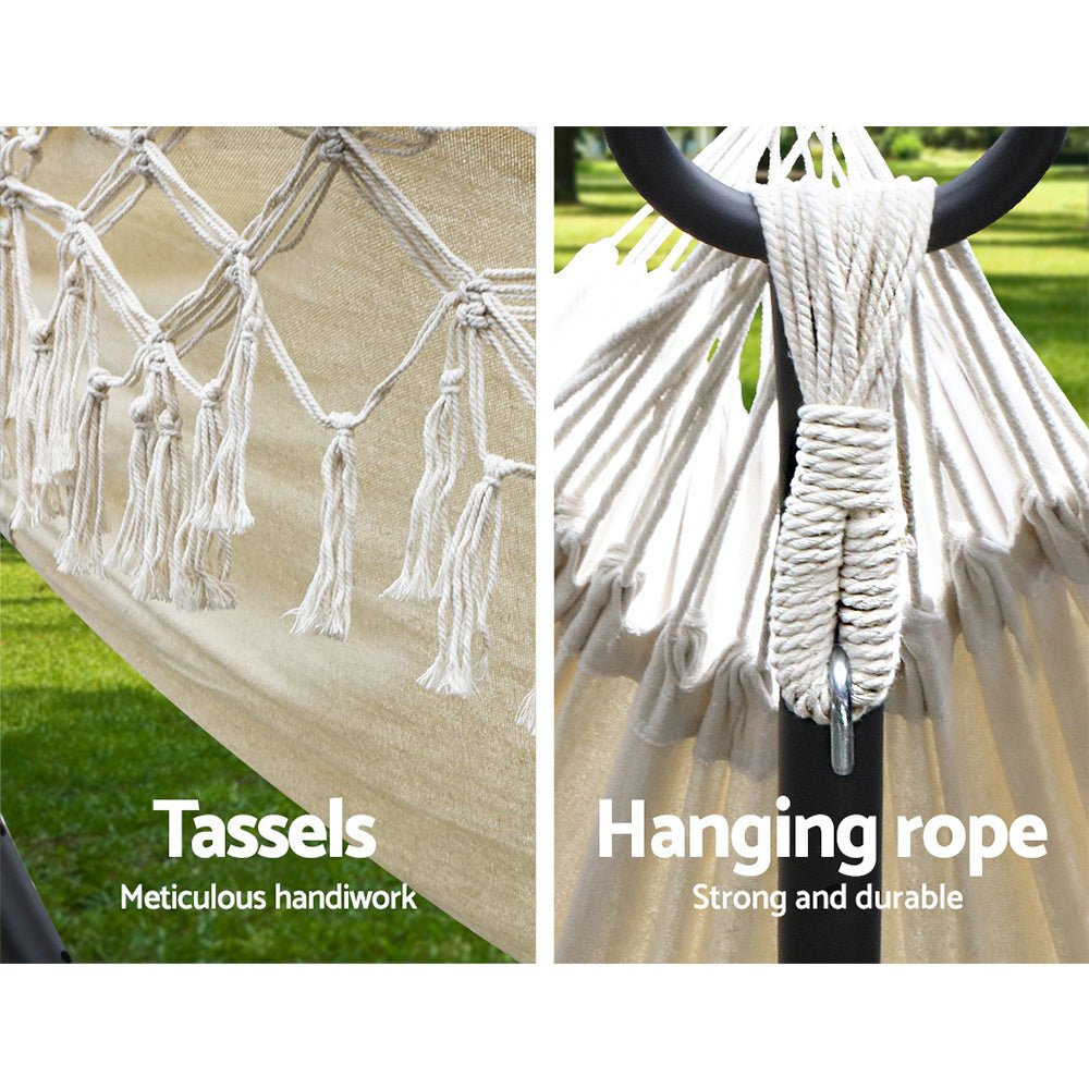 Cream Hammock With Tassels - Single