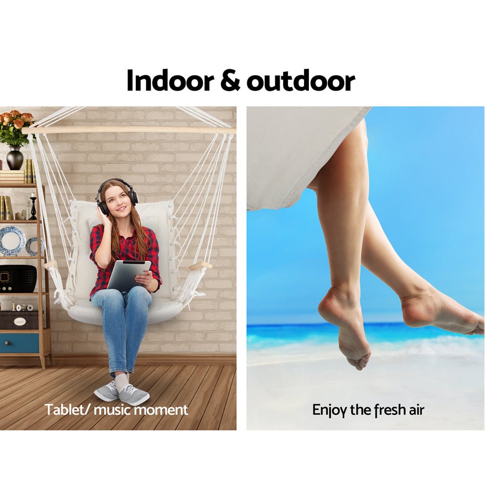 Cream Hammock Hanging Swing Chair