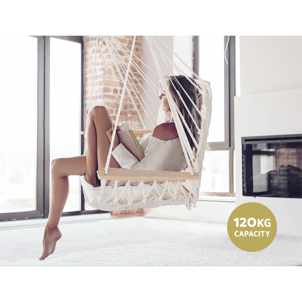 Cream Hammock Hanging Swing Chair