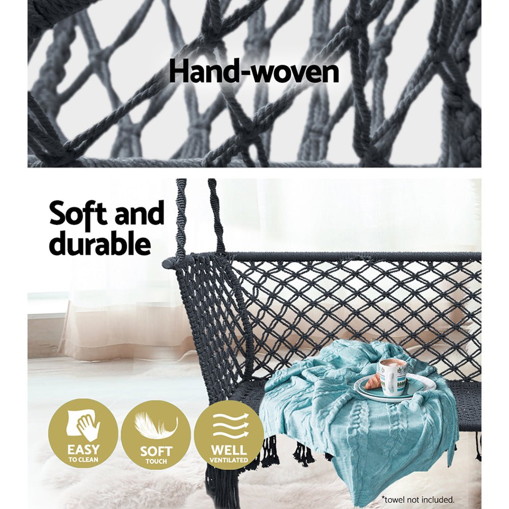 Garden 2 Person Rope Hammock Chair