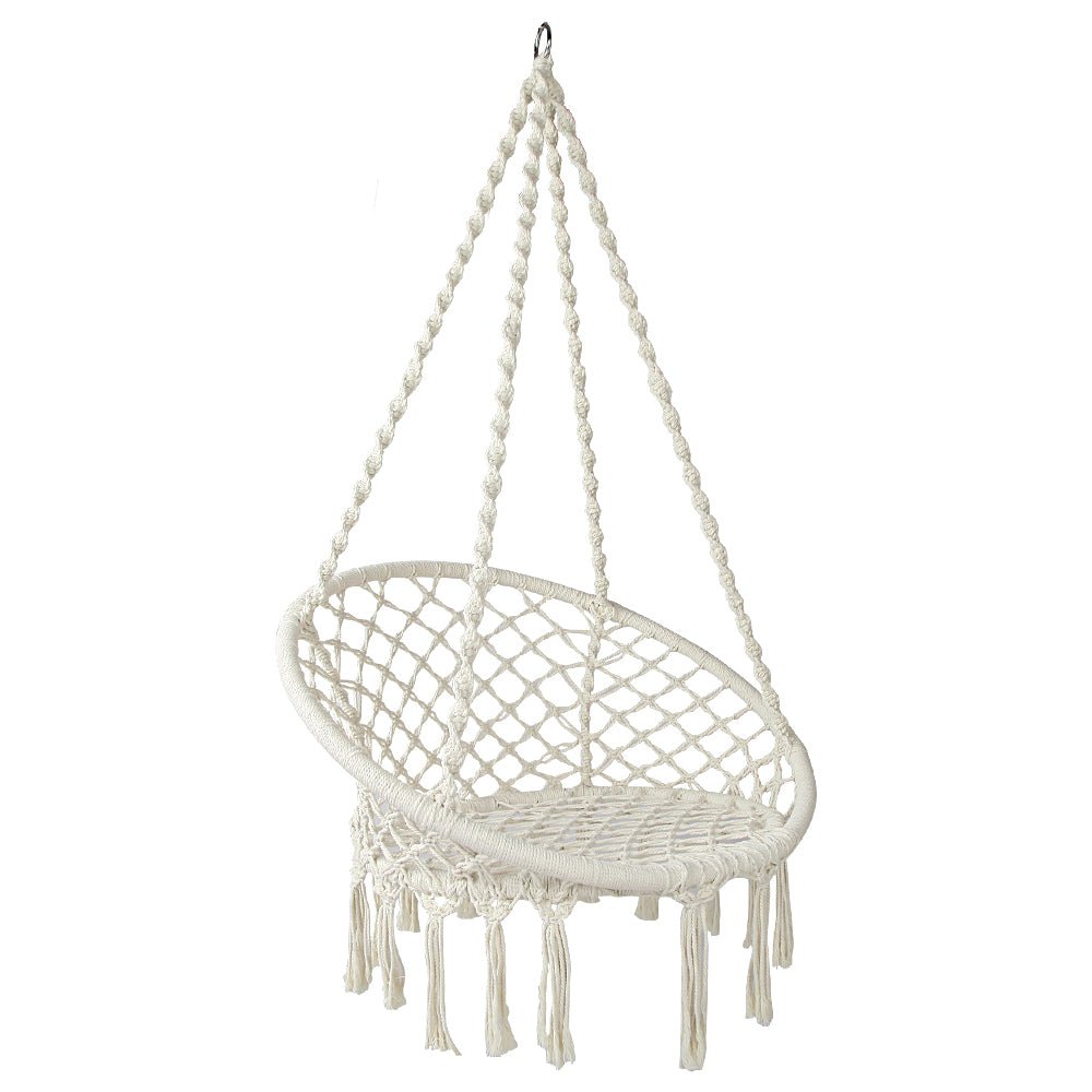 Hippie Styled Cream Hammock Swing Chair