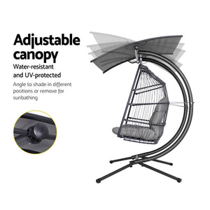 Outdoor Lounge / Hanging Egg Chair - Grey