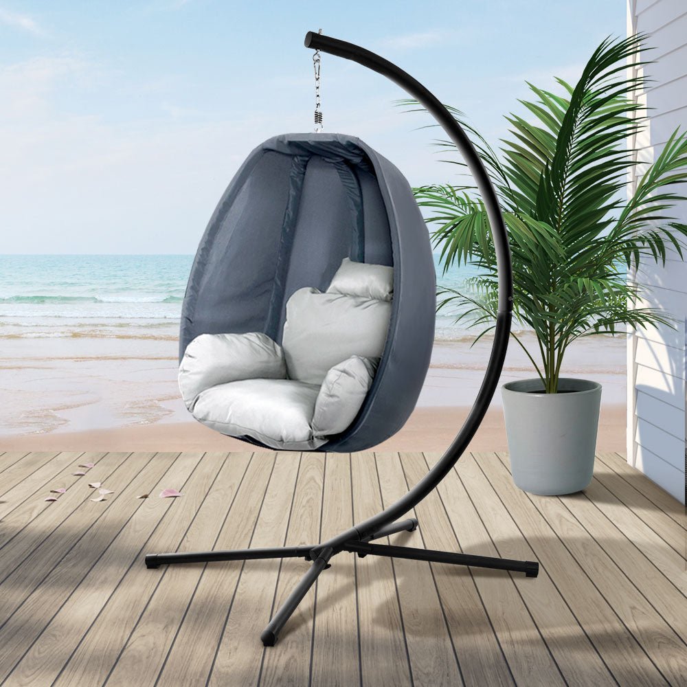 Patio Hanging Egg Hammock Pod With Stand