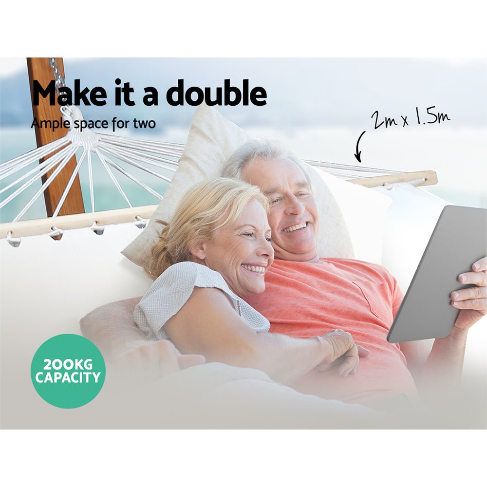 Garden / Patio Hammock With Wooden Stand