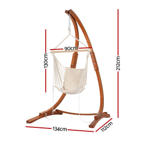 Gardeon Wooden Hammock Chair with Stand | Outdoor Lounger for Camping and Patio