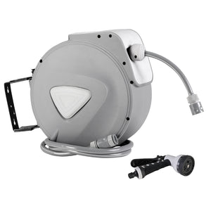 10M Retractable Water Hose Reel Garden Storage AutoRewind Spray Gun