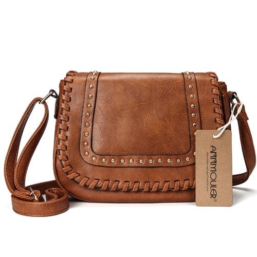 Fade Washed Hippie Leather CrossBody Bag - Various Colours