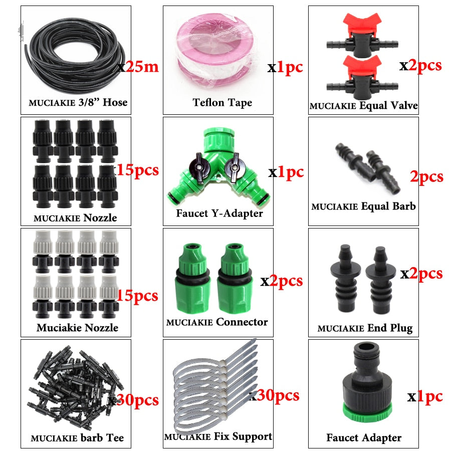 Hose Garden Misting Irrigation System - 25M