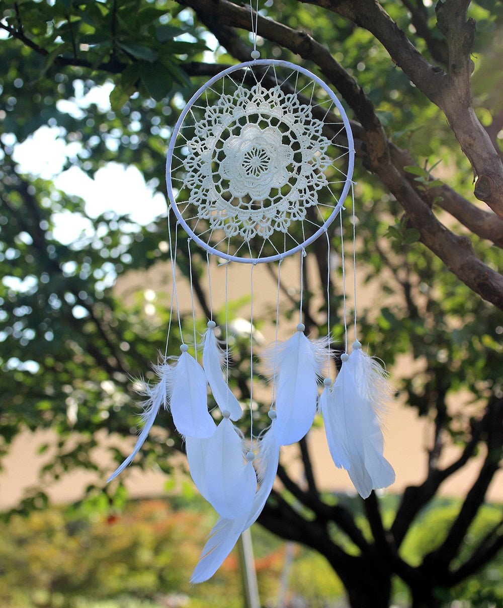 White Lace Bohemian Dream Catcher | 50cm