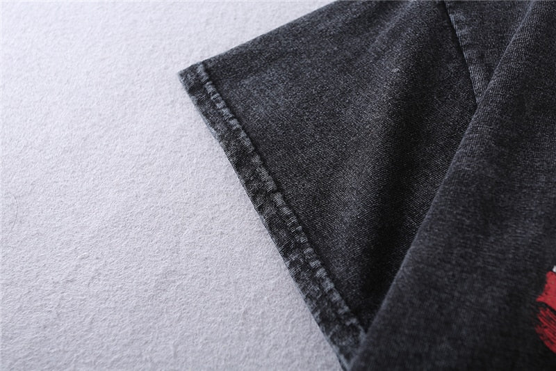 San F Acid Washed O-Neck T-shirt | S-XL