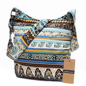 Bright Boho Hippie Styled Crossbody Bags With Double Zippers - Various Colours