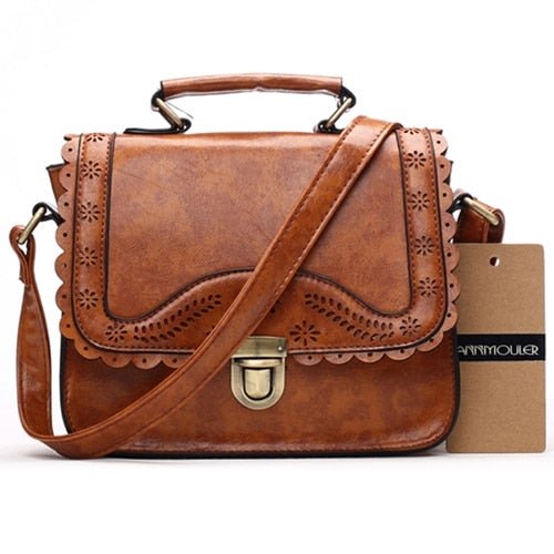 Vintage Women's Hippie Styled Leather Messenger Bag