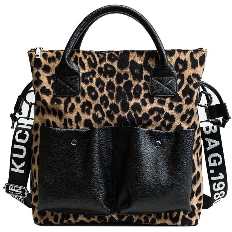 High Quality Leopard Patchwork Shoulder Bag