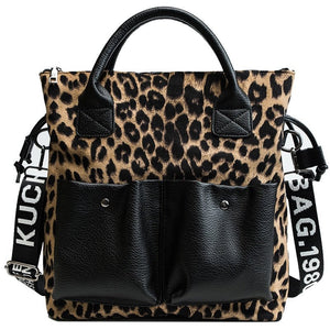 High Quality Leopard Patchwork Shoulder Bag