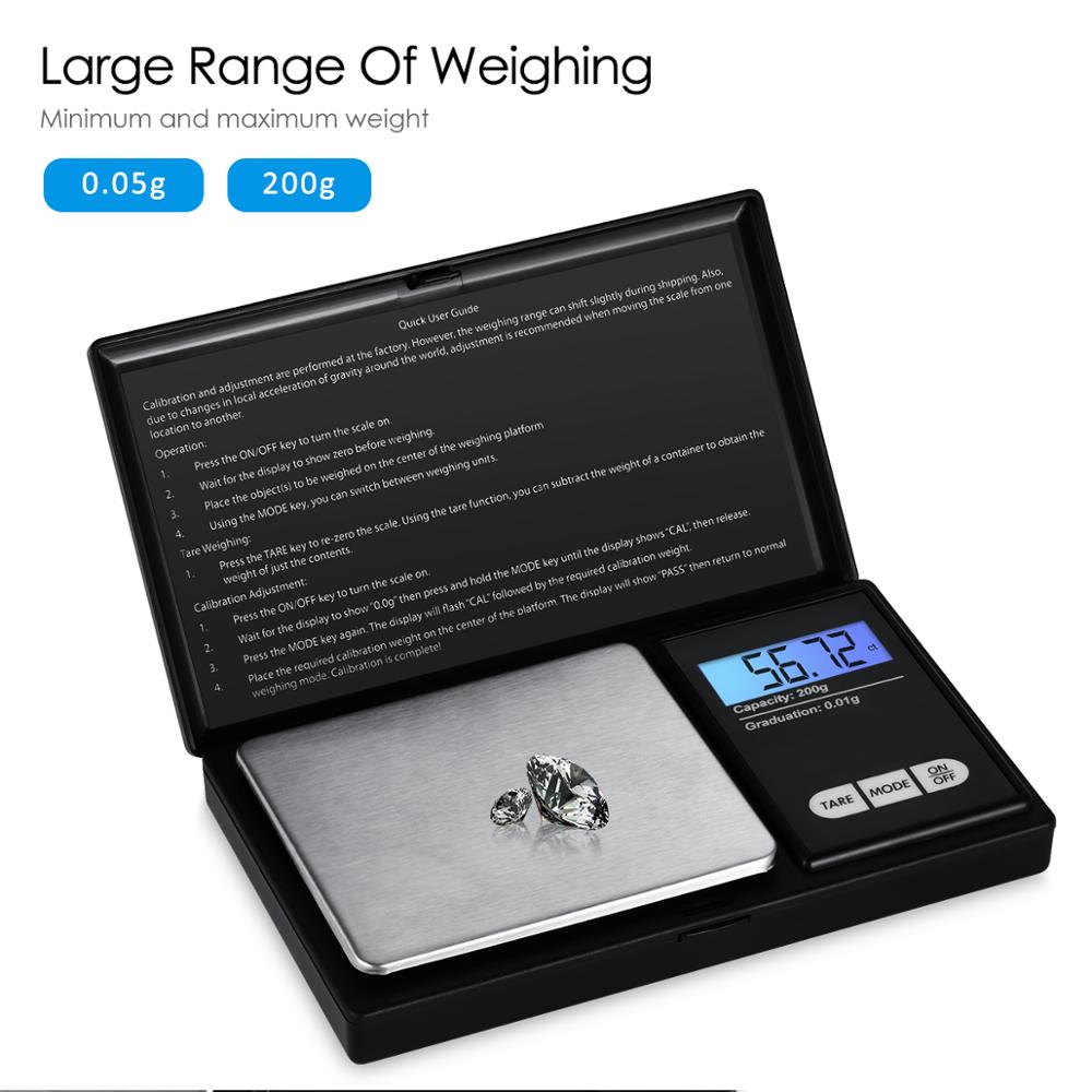 0.01g-200g LCD Mini Electronic Digital Scale | Stainless Steel Plate