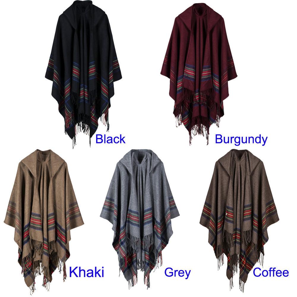 Hippie Styled Hooded Poncho | Festival Wear | Various Colours | Free Size