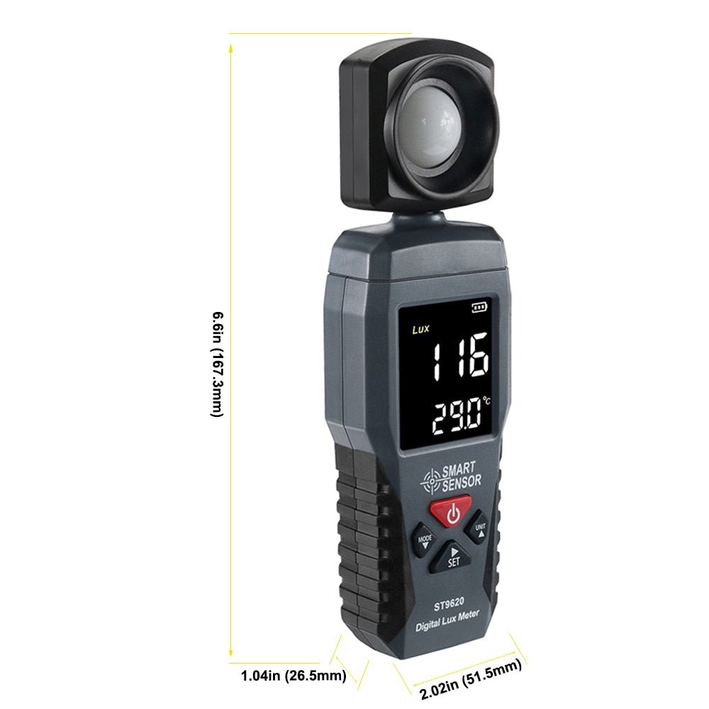 Digital Lux Light Meter | 3 Range Photometer |1-200,000