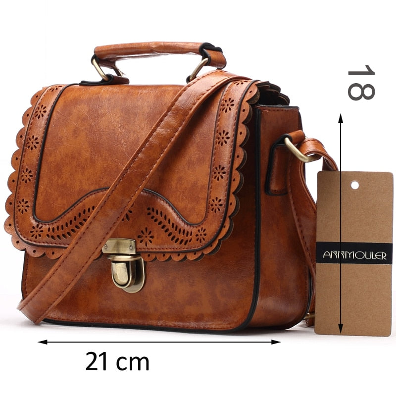 Vintage Women's Hippie Styled Leather Messenger Bag