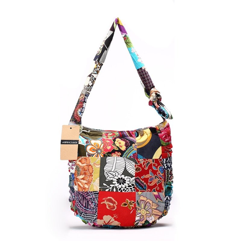 Premium Cross Body Bag With Hippie Patchwork Design