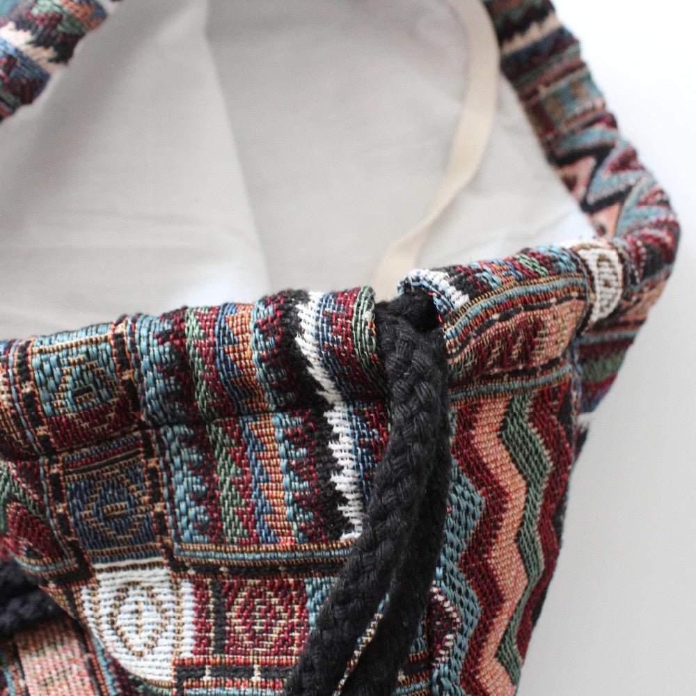 Women's Fabric Draw String Gypsy Styled Backpack - Various Styles